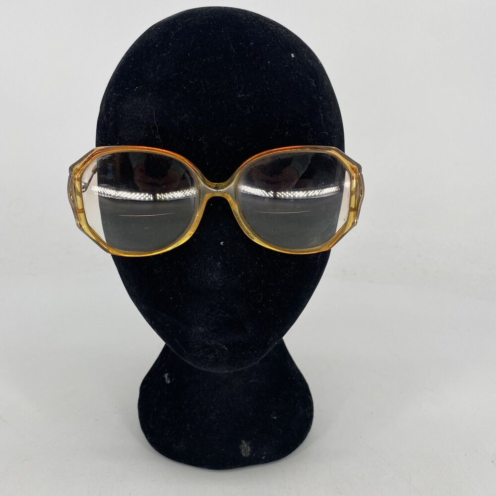 Vintage Metzler Eyeglasses Frames Amber Oversized Square 57/80 482 130 Womens